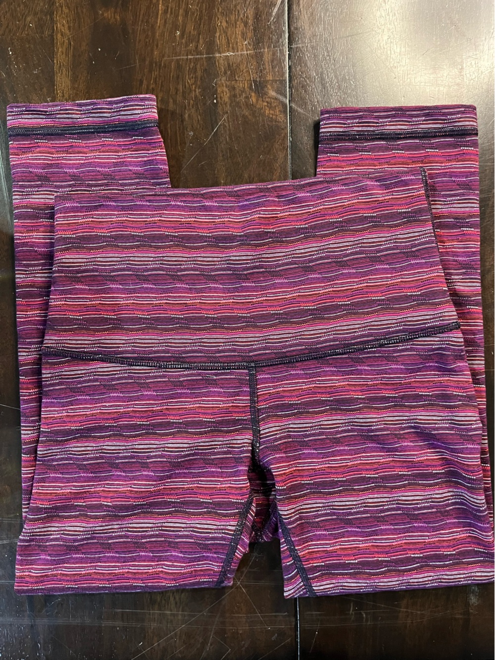 Lululemon Wunder Under Space Dye Twist Regal Plum Alarming Crop Leggings